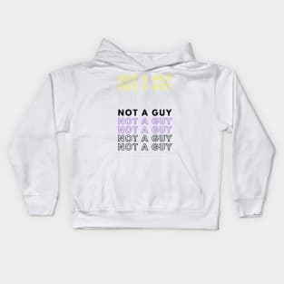 Not A Guy | Nonbinary Pride Gift | Christmas Present for Enby Kids Hoodie